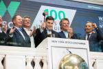 Wesco executives ringing the bell at the New York Stock Exchange in celebration of Wesco's 100th anniversary in 2022.